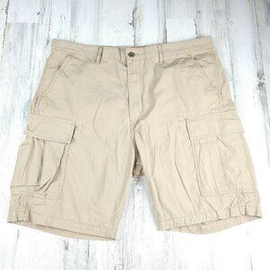 Levis Cargo Shorts Mens Tan Beige Khaki Cotton Shorts Size 40 EUC